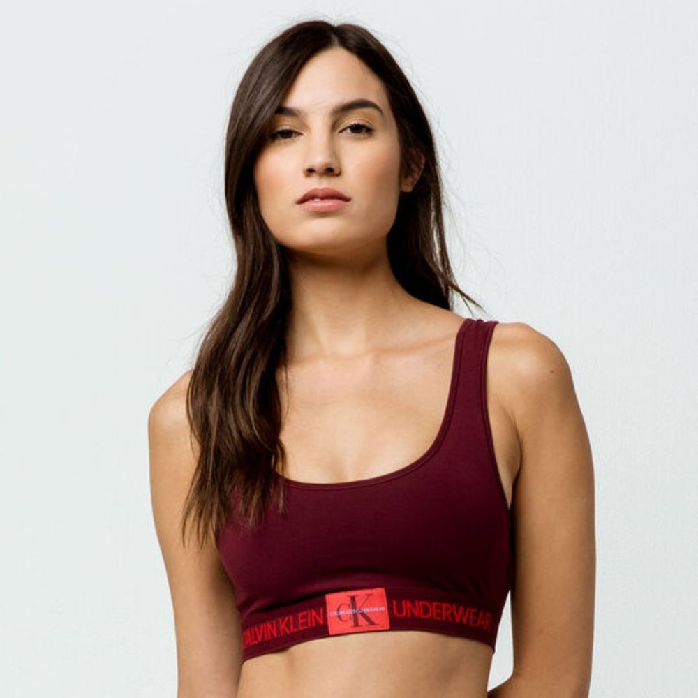 Calvin Klein Unlined Monogram Scoop Back Bra NEW